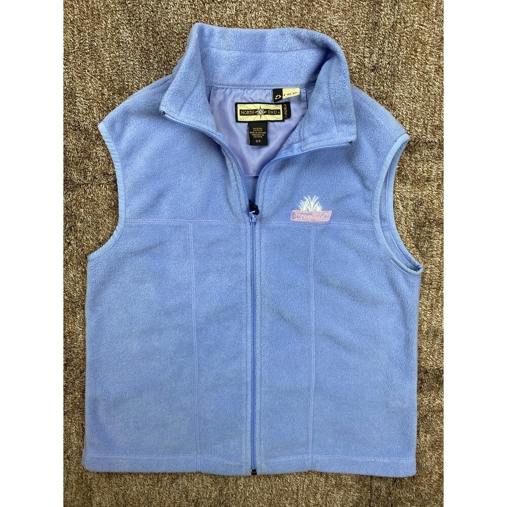 North End Womens M Purple Fleece Vest Full Zip BraeSide Chest Embroidery Soft